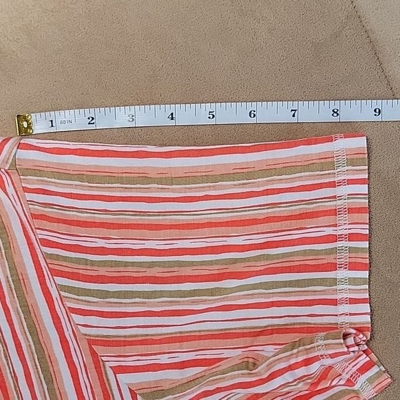 Lee Verticle Striped Short Sleeve V-Neck T-Shirt Size 1X EUC - Picture 6 of 7